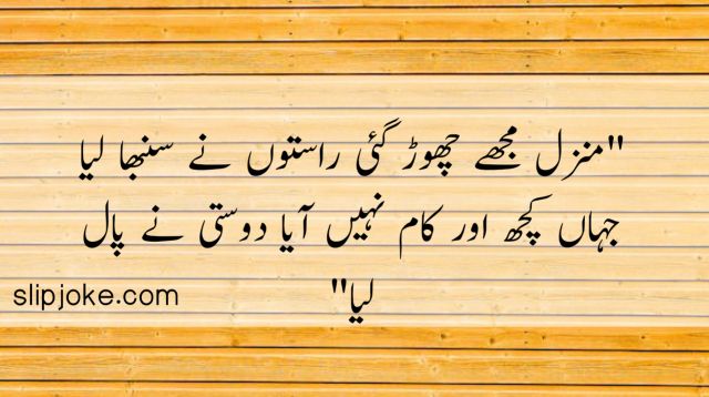 Friendship poetry in urdu two lines sms